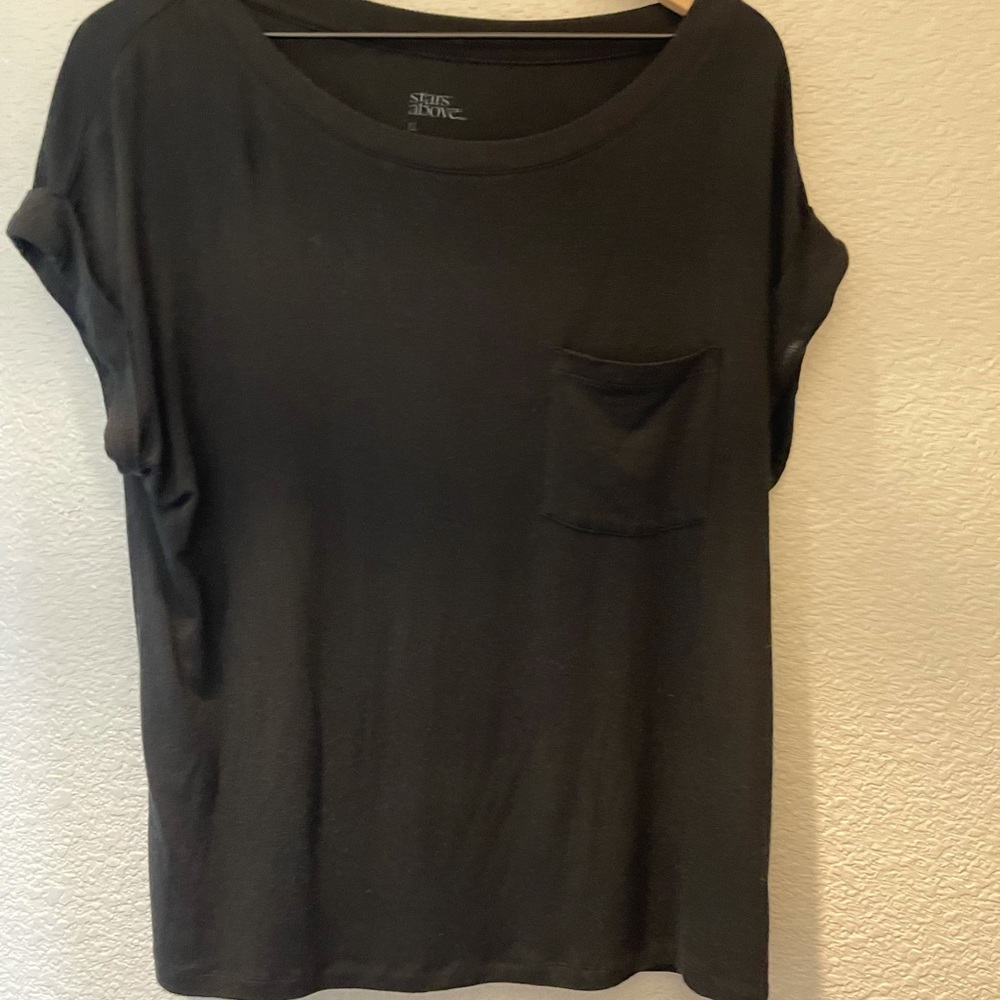 Black Jersey Pocket Tee